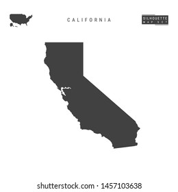 California US State Blank Vector Map Isolated on White Background. High-Detailed Black Silhouette Map of California.