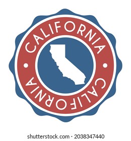 California, USA Badge Map Vector Seal Vector Sign. National Symbol Country Stamp Design Icon Label. 