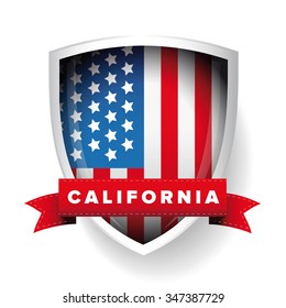 California and USA flag vector