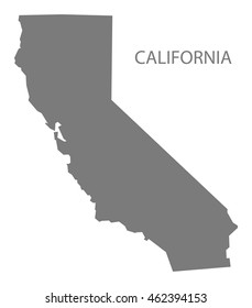 California USA Map in grey