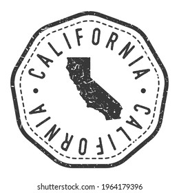 California, USA Map Stamp Retro Postmark. Silhouette Postal Passport. Seal Round Vector Icon. Badge Vintage Postage Design.