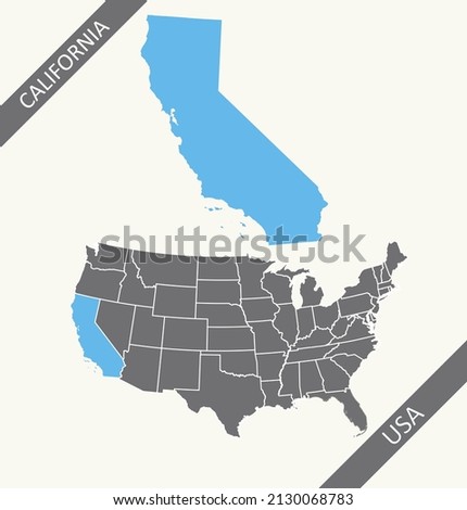 California USA outline map printable