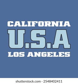 California USA typography slogan for t shirt printing, tee graphic design. 