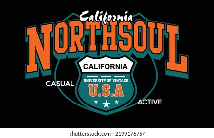 California USA Vintage typography design in vector illustration.clothing,t shirt,apparel and other uses.Abstract design with the grunge and denim style. Vector print, typography, poster.