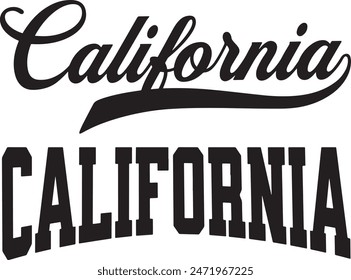 California USA Word Vector Illustration