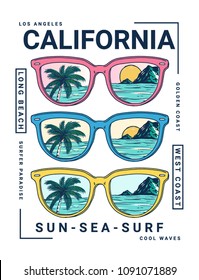 California vector illustration, for t-shirt print and other uses.