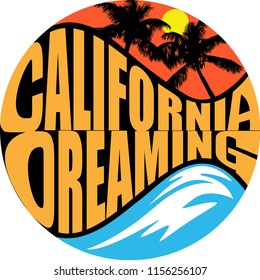 California vector illustration, for t-shirt print and other uses.