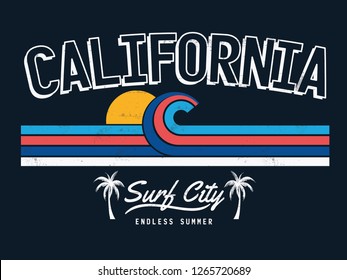 California vector illustration, for t-shirt print and other uses.