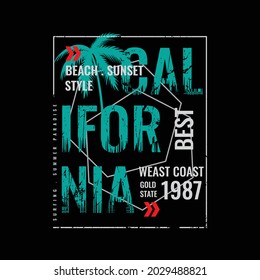 California vector illustration and typography, perfect for t-shirts, hoodies, prints etc