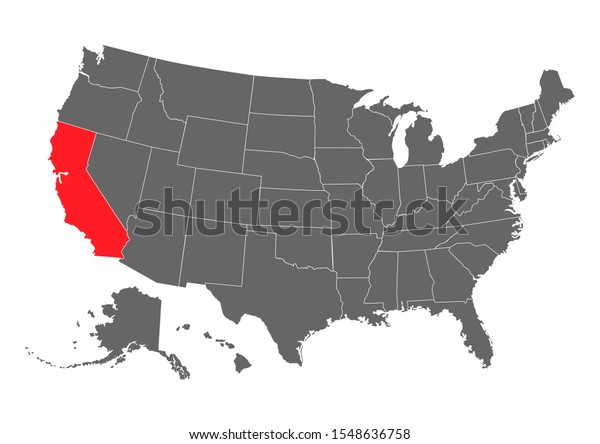 カリフォルニアのベクター画像地図のシルエット 詳細なイラスト アメリカ合衆国 のベクター画像素材 ロイヤリティフリー