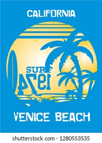 CALIFORNIA VENICE BEACH stock vector illustration/t shirt typography design graphy/print shirt