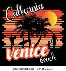 California venice beach summer t shirt design