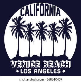 California Venice Beach vector print and varsity. For t-shirt or other uses in vector.T shirt graphic