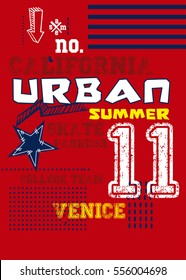california venice summer urban,t-shirt print poster vector illustration