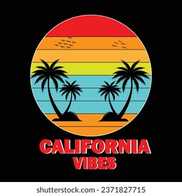 California vibes illustrations with patches for t-shirts and other uses