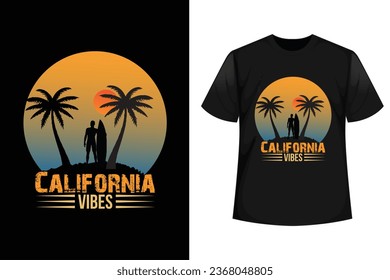 California vibes t shirt design vector