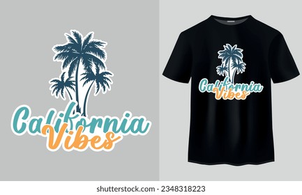 California Vibes Vintage T-shirt Design. California Vibes Typography T-shirt Design. California Vibes Stickers. Sticker Design. Vintage T-shirt Design. California t-shirts.