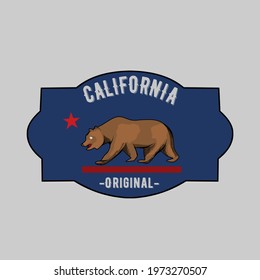 California Vintage Logo Perfect for  Your Apparel Design and Other.Old Emblem Illustration