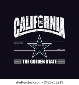 California vintage typography tee shirt design.Clothing,t shirt,apparel and other uses.Vector print, typography, poster.