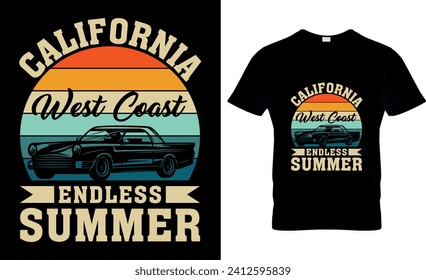 California West Coast Endless Summer, T-Shirt Design