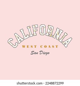 California west coast San diego lettering,Graphic design print t-shirts fashion sport,vector,poster,card