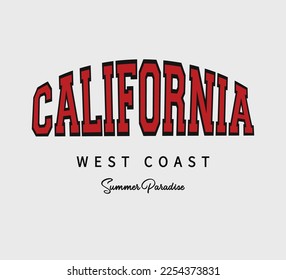 California west coast slogan, vector design for fashion and poster prints, stamp, sticker, bag, mug, t shirt, shirt, giftware