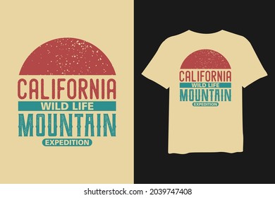 California Wild Life Mountain T Shirt Stock Vector (Royalty Free ...