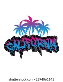 California_Graffiti art_Graffiti design_Street art with white background