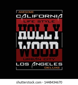 california,hollywood,los angeles,city lettering tee element vintage graphic t shirt print vector illustration design