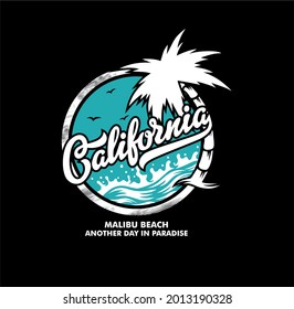 California,Malibu beach typography,logo,symbol, tee shirt graphics, vectors