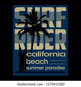 California,surfing images vector illustration for t shirt