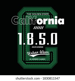 California.Vintage and typography design in vector illustration.Clothing,t-shirt,apparel and other uses.Eps10.