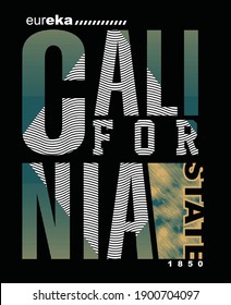 California.Vintage and typography design in vector illustration.Clothing,t-shirt,apparel and other uses.Eps10