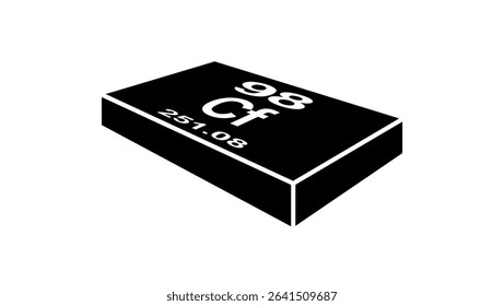 Californium chemical symbol, black isolated silhouette 