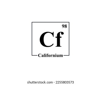 Californium Symbol Vektor. 98 Vgl. Californium