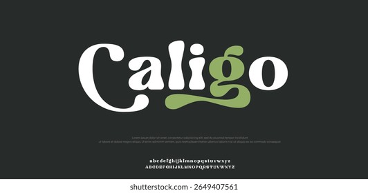 Caligo Classic Lettering Minimal Fashion Designs. Typography fonts regular uppercase and lowercase. vector illustration
