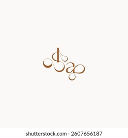 caligraphic style monogram luxury minimalist logo design AL wedding initial concept letter