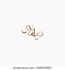caligraphic style monogram luxury minimalist logo design LY wedding initial concept letter