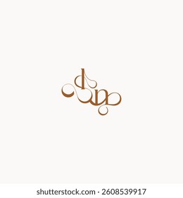 caligraphic style monogram luxury minimalist logo design NL wedding initial concept letter
