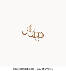 caligraphic style monogram luxury minimalist logo design MF wedding initial concept letter