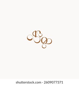 caligraphic style monogram luxury minimalist logo design ON wedding initial concept letter