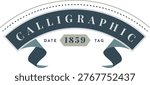 Caligraphy 1859 stamp with detailed design and date