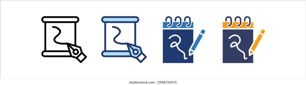 Caligraphy Icon Set Multiple Style Collection