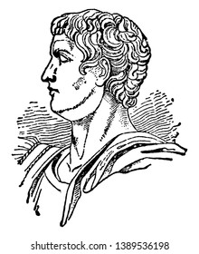 Caligula, AD 12-AD 41, he was third Roman emperor from AD 3741, and a member of the Julio-Claudian dynasty, vintage line drawing or engraving illustration