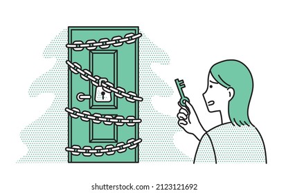 Caligula effect Illustration of opening a locked door