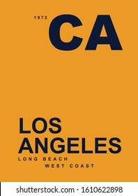 Caliifornia Los Angeles Long Beach West Coast Summer Slogan Vector For T-shirt