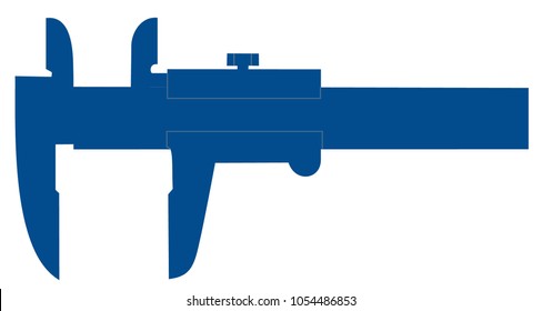 caliper blue, against white background, vector