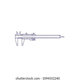 Caliper contour illustration. Caliper vector