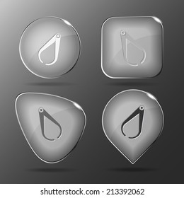 Caliper. Glass buttons. Vector illustration.