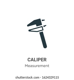 Caliper glyph icon vector on white background. Flat vector caliper icon symbol sign from modern measurement collection for mobile concept and web apps design.